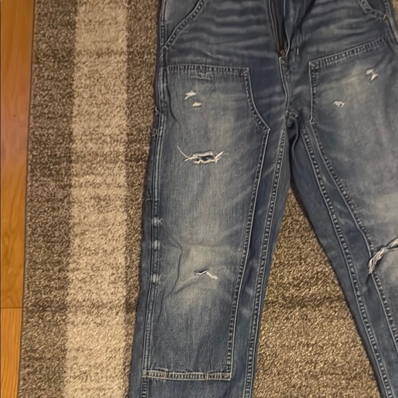 Worn twice American Eagle Outfitters Blue Relaxed Jeans with Distressed Details - Picture 2 of 9